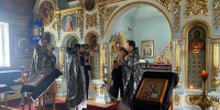 В среду 4-й седмицы, Крестопоклонной, Великого поста, в главном храме Навлинского благочиния была совершена Литургия Преждеосвященных Даров соборным чином - Навлинское благочиние